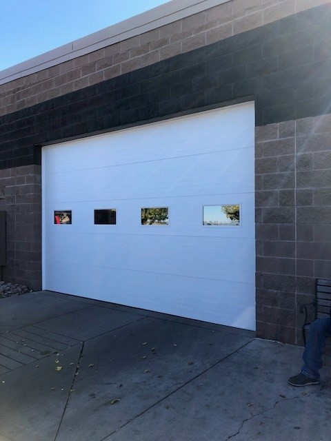 Commercial flush door with windows