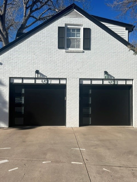 Black flush doors with square windows