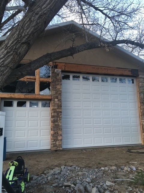 White short-panel doors with windows