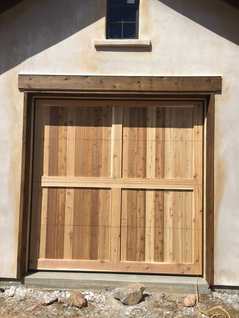 Natural cedar wood garage door